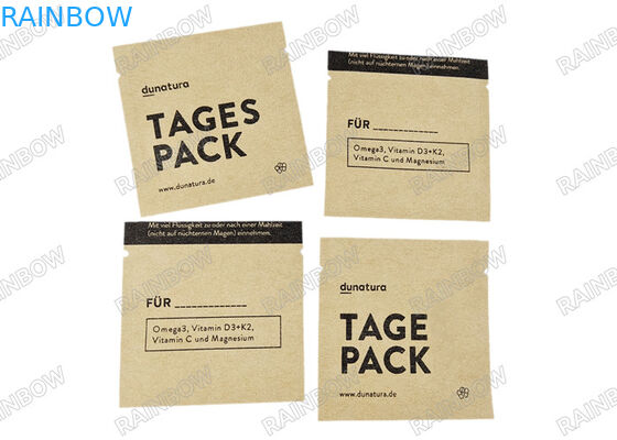 การพิมพ์อาหารระดับธรรมเนียมยืนกระดาษ kraft กระเป๋าบรรจุสามด้านความร้อน Seal กระเป๋าชากาแฟ