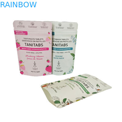 กระเป๋าสตางค์คราฟท์ที่สามารถทําผงได้เป็นมิตรต่อสิ่งแวดล้อม ด้วยซิปที่สามารถปิดใหม่ได้ สําหรับกระเป๋าสะพายขาวเครื่องสําอาง