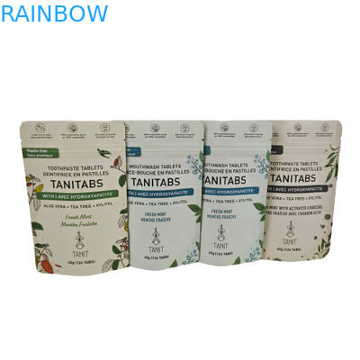 กระเป๋าสตางค์คราฟท์ที่สามารถทําผงได้เป็นมิตรต่อสิ่งแวดล้อม ด้วยซิปที่สามารถปิดใหม่ได้ สําหรับกระเป๋าสะพายขาวเครื่องสําอาง