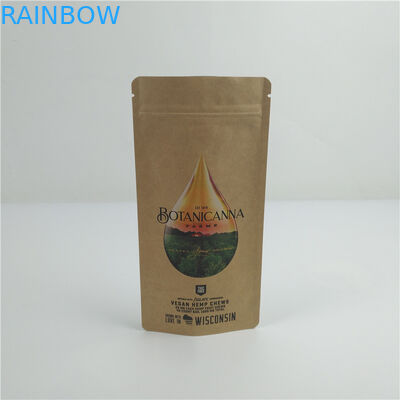 กระเป๋าสตางค์แบบ Custom Stand Up Bag With Zipper, Heat Seal พิมพ์อาหารย่อยสลายกระดาษ Kraft