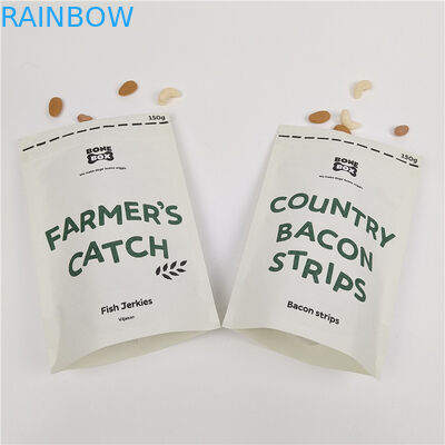 การพิมพ์ดิจิตอลตามสั่ง กระเป๋าซิปเปอร์ยืน กระเป๋ากระดาษ Kraft ที่กันกลิ่น กระเป๋ากระดาษที่พิมพ์ตามสั่ง กระเป๋ากระดาษย่อยสลายชีวภาพ