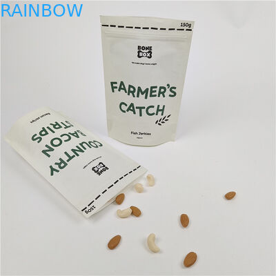 การพิมพ์ดิจิตอลตามสั่ง กระเป๋าซิปเปอร์ยืน กระเป๋ากระดาษ Kraft ที่กันกลิ่น กระเป๋ากระดาษที่พิมพ์ตามสั่ง กระเป๋ากระดาษย่อยสลายชีวภาพ