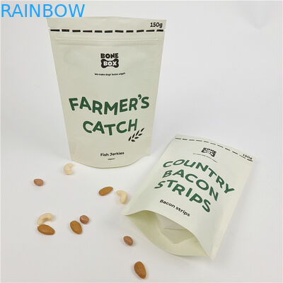 การพิมพ์ดิจิตอลตามสั่ง กระเป๋าซิปเปอร์ยืน กระเป๋ากระดาษ Kraft ที่กันกลิ่น กระเป๋ากระดาษที่พิมพ์ตามสั่ง กระเป๋ากระดาษย่อยสลายชีวภาพ