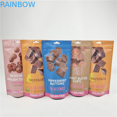 คุณภาพดีที่สุด โลโก้ที่กําหนดเอง พิมพ์ Advanced Laminating Stand Up Zipper Bags สําหรับบรรจุกระเป๋าอาหารว่าง