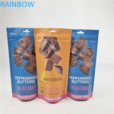 คุณภาพดีที่สุด โลโก้ที่กําหนดเอง พิมพ์ Advanced Laminating Stand Up Zipper Bags สําหรับบรรจุกระเป๋าอาหารว่าง