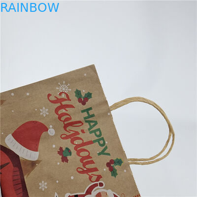 กระเป๋ากระดาษที่กําหนดเองที่มีสายลากสําหรับของขวัญ / เสื้อผ้า / การช้อปปิ้ง สะดวกต่อสิ่งแวดล้อมและมีราคาถูก