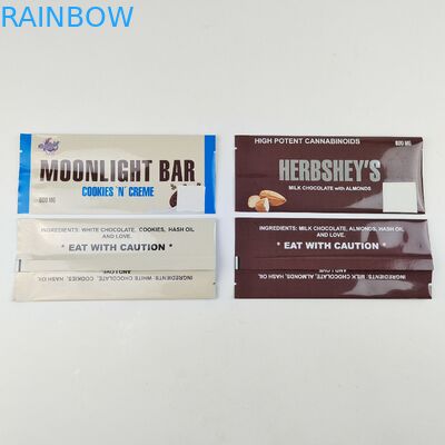 ผนึกความร้อน โฟลยอลูมิเนียมแหลม Mylar กระเป๋ากระเป๋าม้วนโฟลยอลูมิเนียมผนึกตามสั่ง พิมพ์หลังปิดกระเป๋า ช็อคโกแลต แอนเนอร์จี บาร์