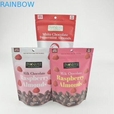 โลโก้ส่วนตัวที่กําหนดเอง ซิปพลาสติก ยืนขึ้น ซิปล็อค กระเป๋าบรรจุ