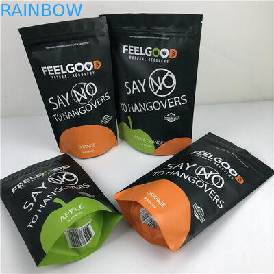 โลโก้ที่กําหนดเอง พิมพ์ ยืนขึ้น ซิปเปอร์ กระเป๋ากลิ่นกันน้ํา กระเป๋าบรรจุพลาสติก