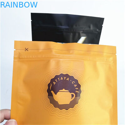 การพิมพ์สีสัน การบรรจุสินค้าตามสั่ง กาแฟ Ziplock ถุงกระเป๋ายืนสําหรับ 250g 500g 1kg