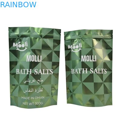 สูงขึ้นพลาสติกบรรจุสําหรับร่างกาย Scrub กระเป๋าน้ําอาบน้ําเกลือธรรมชาติ Soak Mylar กระเป๋าด้วยซิป