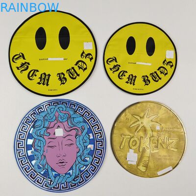 ถุง Mylar ขนาด 3.5 กรัม 7 กรัม ทรงไม่สม่ำเสมอ พร้อมซิปด้านใน พิมพ์ลาย ฟอยล์อลูมิเนียม กันกลิ่น พลาสติกสำหรับบรรจุอาหาร