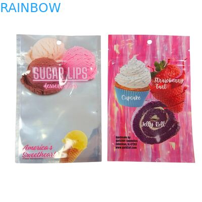 ถุงพลาสติกไมลาร์ด้านหลังฟอยล์อลูมิเนียมใสแบบซิปปิดผนึกด้วยความร้อนกันความชื้นออกแบบเองสำหรับน้ำตาล