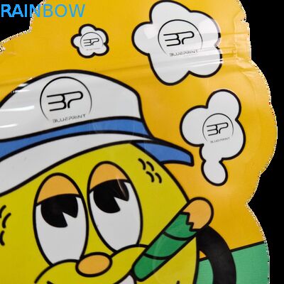 ถุงบรรจุภัณฑ์พลาสติกแบบซองสำหรับคุกกี้รูปทรงไม่สม่ำเสมอ Die Cut, Soft Touch, ปิดผนึกด้วยซิปล็อค, ป้องกันกลิ่น, ขนาด 3.5 กรัม 7 กรัม, Mylar