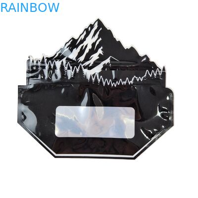 ภายในถุง Mylar พิมพ์ลาย สมุนไพร ยาสูบ อาหารกินได้ เยลลี่ คุกกี้ บรรจุภัณฑ์ ถุงพลาสติกเคลือบเงา ซีลความร้อน รูปทรงพิเศษ