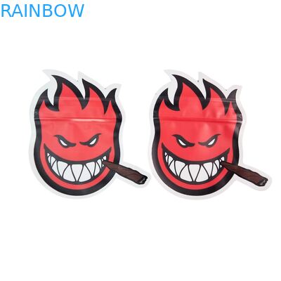 ถุงพลาสติก Die Cut 3.5g ซิป Mylar เคลือบเงา สำหรับบรรจุภัณฑ์ขนมกัมมี่สมุนไพร ป้องกันกลิ่น พื้นผิวเงางาม