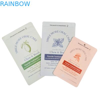 กระเป๋ากระดาษไครฟอฟต์ที่สามารถบีโอสลายได้ กระเป๋ายืนสีขาว กระเป๋าพลาสติก Ziplock สําหรับอาหารสัตว์เลี้ยง