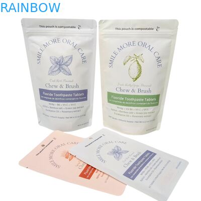 กระเป๋ากระดาษไครฟอฟต์ที่สามารถบีโอสลายได้ กระเป๋ายืนสีขาว กระเป๋าพลาสติก Ziplock สําหรับอาหารสัตว์เลี้ยง