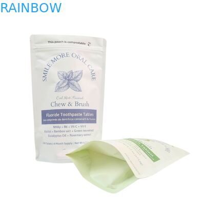 กระเป๋ากระดาษไครฟอฟต์ที่สามารถบีโอสลายได้ กระเป๋ายืนสีขาว กระเป๋าพลาสติก Ziplock สําหรับอาหารสัตว์เลี้ยง