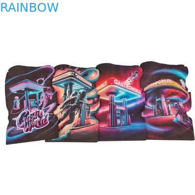 ถุงไมลาร์ไดคัทรูปทรงไม่สม่ำเสมอสำหรับคุกกี้ กัมมี่ ยาสูบ ถุงพลาสติก PET พร้อมถุงซิปกันเด็ก