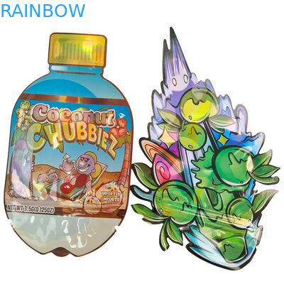 ถุงไมลาร์เคลือบเงาแบบไดคัทพร้อมซิป Hot Sale สำหรับใส่ขนมอบ กลิ่นไม่พึงประสงค์ 3.5 7g 14g 28g เห็ดกัมมี่ พิมพ์ลายตามสั่ง ถุงพลาสติก