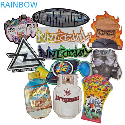 ถุงไมลาร์เคลือบเงาแบบไดคัทพร้อมซิป Hot Sale สำหรับใส่ขนมอบ กลิ่นไม่พึงประสงค์ 3.5 7g 14g 28g เห็ดกัมมี่ พิมพ์ลายตามสั่ง ถุงพลาสติก