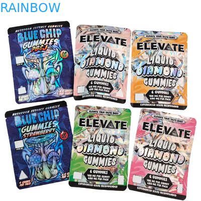 ถุง Mylar ขนาด 3.5 กรัม สำหรับบรรจุเห็ดสกัดกัมมี่, ถุง Doypack พร้อมซิป, ป้องกันกลิ่น, ตั้งได้