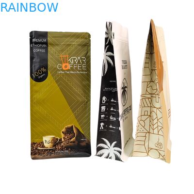 ถุงซิปล็อคตั้งได้แบบกำหนดเองสำหรับเมล็ดกาแฟพร้อมวาล์ว