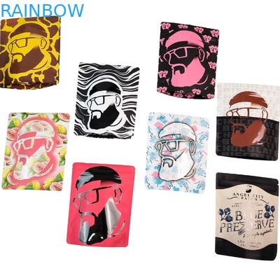 ถุงซิปล็อคไมลาร์แบบใช้ซ้ำได้ 3.5 กรัม 1 ออนซ์ ถุงฟอยล์อลูมิเนียมตั้งได้ ป้องกันกลิ่น ถุงไมลาร์เก็บอาหาร Cali พิมพ์ลายตามสั่ง