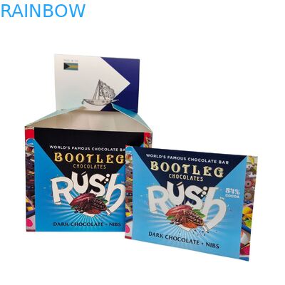 Recyclable Paper Cardboard Display Box for Chocolate Bar Packing Nutrition bar Display Box and Back Seal Bag