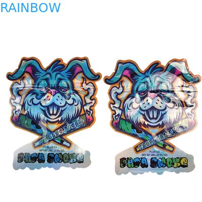 กระเป๋าไมเลอร์แบบตัดแบบพิเศษ 3.5 กรัม 1 ปอนด์ อาหาร Holographic Candy Smell Childproof Special Shape Mylar Ziplock กระเป๋า