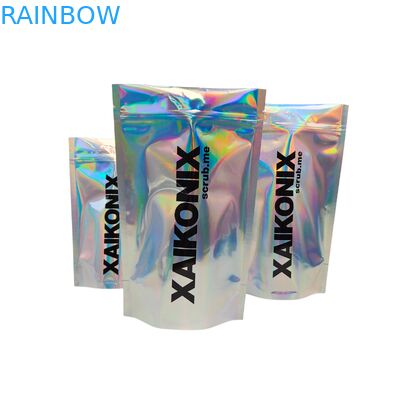 Customized Hologram Mylar Bags Resealable Smell Proof Holographic Plastic Zipper Bags