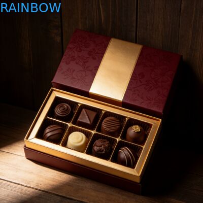 โลโก้ที่กําหนดเอง กล่องของขวัญช็อคโกแลตที่บุคคลสอดคล้อง การบรรจุของหวาน ช็อคโกแลต เครื่องสําอางกล่อง ช็อคโกแลตเปล่า