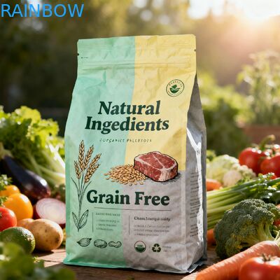 ถุงไมลาร์บรรจุอาหารสัตว์เลี้ยงแบบกำหนดเองที่ย่อยสลายได้ทางชีวภาพ ถุงซิปด้านข้างสำหรับอาหารสุนัข แมว อาหารสัตว์เลี้ยง พร้อมวาล์ว