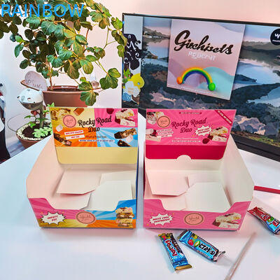 กล่องจอกระดาษพิมพ์แบบกําหนดเอง ความหนา 350 กรัม และสแตมปิ้งร้อนสําหรับบรรจุอาหารว่าง