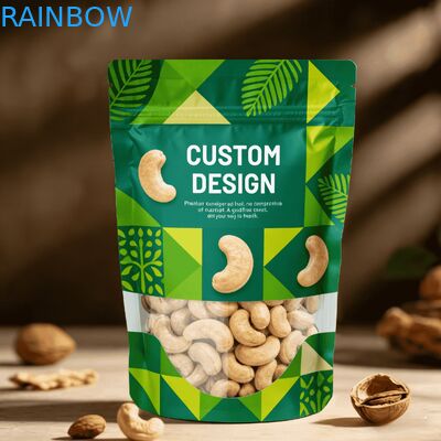 คุณภาพสูง การพิมพ์ดิจิตอลตามสั่ง กระเป๋าบรรจุอาหารพลาสติกรีไซเคิล พร้อมเครื่องปิดความร้อน ถุงยืน