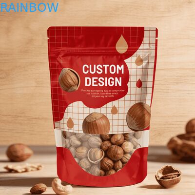 คุณภาพสูง การพิมพ์ดิจิตอลตามสั่ง กระเป๋าบรรจุอาหารพลาสติกรีไซเคิล พร้อมเครื่องปิดความร้อน ถุงยืน