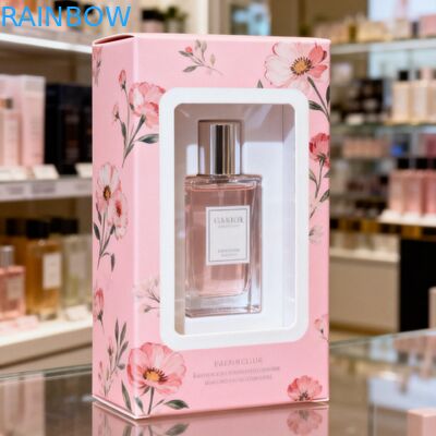 Customized Portable Gift Paper Box With Transparent Windows Party Gift Box Candy Cookie Donuts Box Paper Boxes With Handle