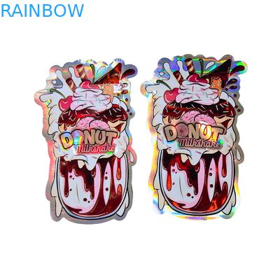 กระเป๋า Mylar แบบโฮโลแกรฟิกตามสั่ง พร้อมซิปที่สามารถปิดใหม่ได้ - กันกลิ่น วัสดุประเภทอาหาร และออกแบบที่สามารถปรับแต่งได้สําหรับบรรจุอาหารว่าง