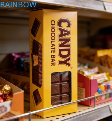 กล่องกระดาษคราฟท์เกรดอาหารย่อยสลายได้เองแบบกำหนดเองพร้อมหน้าต่างใสสำหรับบรรจุภัณฑ์ช็อกโกแลตบาร์