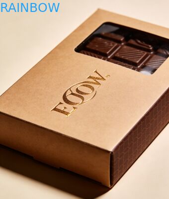กล่องกระดาษคราฟท์เกรดอาหารย่อยสลายได้เองแบบกำหนดเองพร้อมหน้าต่างใสสำหรับบรรจุภัณฑ์ช็อกโกแลตบาร์