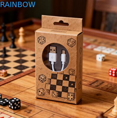 กล่องกระดาษหนา 350 กรัม พิมพ์ลายปั๊มร้อน สำหรับบรรจุสาย USB