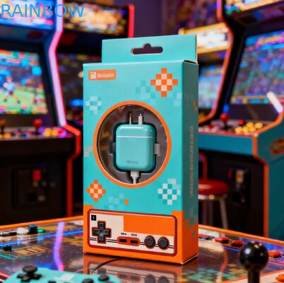 กล่องกระดาษหนา 350 กรัม พิมพ์ลายปั๊มร้อน สำหรับบรรจุสาย USB