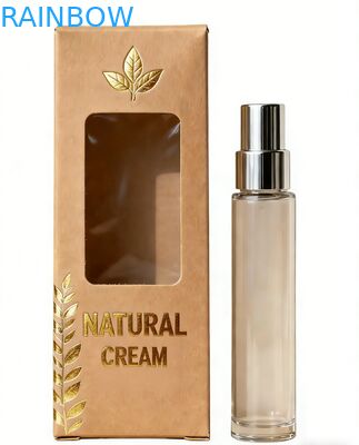 กล่องบรรจุภัณฑ์เครื่องสำอางย่อยสลายได้ตามธรรมชาติ พิมพ์ลายเอง กล่องของขวัญสกินแคร์ พร้อมปั๊มฟอยล์สีทองและการนูน กล่องบรรจุภัณฑ์ของขวัญน้ำหอม