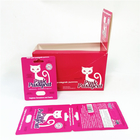 การ์ดกล่องกระดาษแมวเหมียวสีชมพูลายนูนปั๊มร้อนเพิ่มความตระการตากล่องบรรจุภัณฑ์พุพอง
