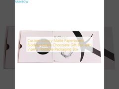 กล่องของขวัญช็อกโกแลตกระดาษแข็งเคลือบด้านสุดหรูแบบกำหนดเอง พร้อมแผ่นแทรก กล่องบรรจุภัณฑ์แบบพับได้ที่ย่อยสลายได้