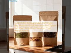 กระเป๋ากระดาษไครฟ์ท์ที่สามารถบีโอเกรดได้ตามต้องการ กระเป๋าบรรจุอาหารที่รองความชื้น โฟลยอลูมิเนียม Ziplock Nut Snack ผลไม้แห้ง