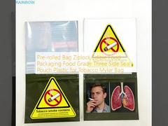 กระเป๋าม้วนลวดล่วงหน้า ซีปล็อค บรรจุอาหารที่กินได้ อาหารเกรดสามด้าน ปิดกระเป๋าพลาสติกสําหรับยาสูบ กระเป๋า Mylar