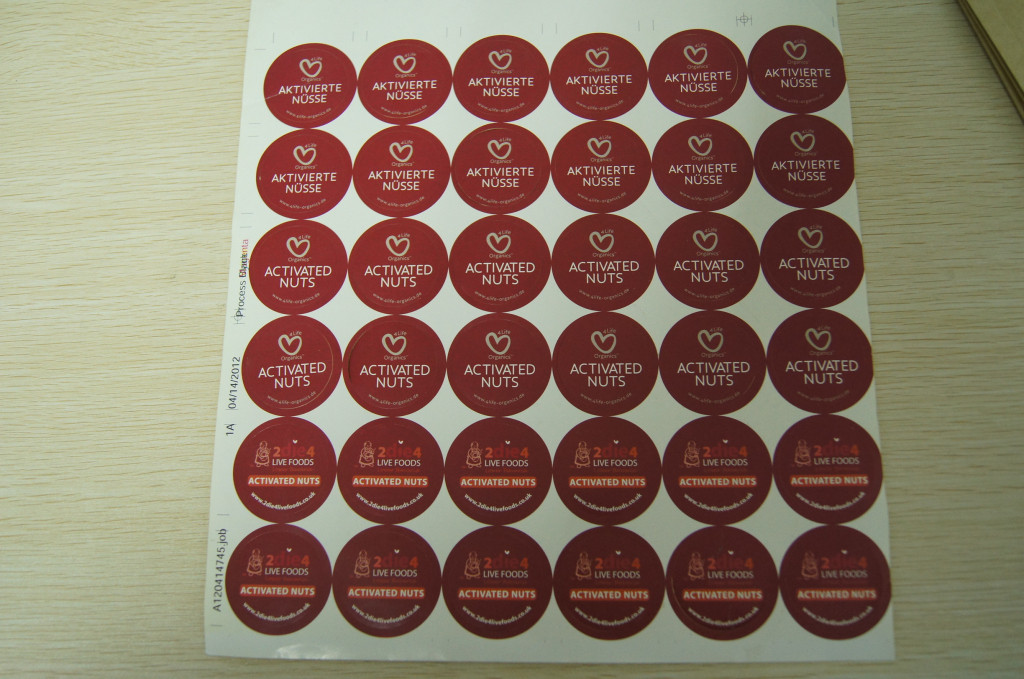 บรรจุภัณฑ์กระดาษหด, ฉลากสติ๊กเกอร์กาวสำหรับถั่วที่เปิดใช้งาน