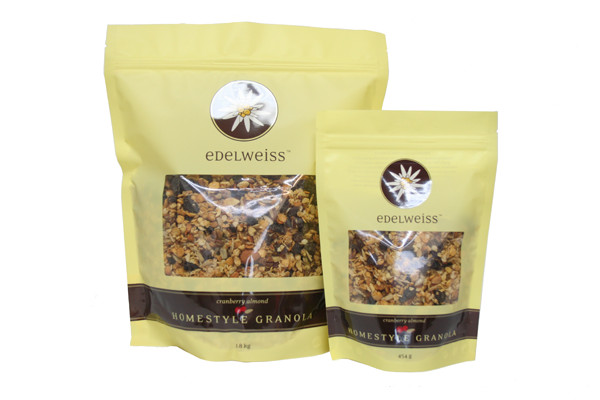 Homestyle Edelweiss ถุงบรรจุภัณฑ์สีเหลืองอ่อนพร้อมหน้าต่าง